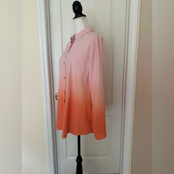 j.jill Woman’s Orange Top with Long Sleeves, Sz L - Picture 3 of 10